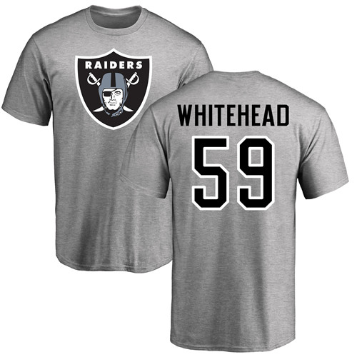 Men Oakland Raiders Ash Tahir Whitehead Name and Number Logo NFL Football #59 T Shirt->nfl t-shirts->Sports Accessory